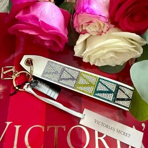Victoria’s Secret Wristlet Strap Keychain Bling Rhinestone NWT